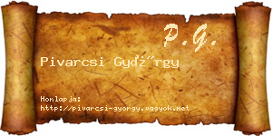 Pivarcsi György névjegykártya