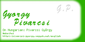 gyorgy pivarcsi business card