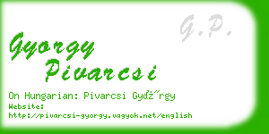 gyorgy pivarcsi business card